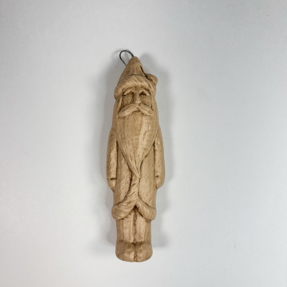 Ceramic Santa ornament Beige ~5 Inches Tall Hollow